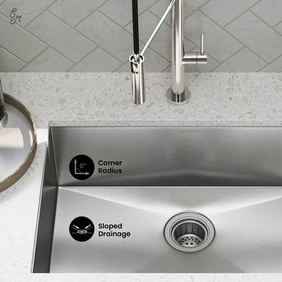 Tourner 26 x 18 Stainless Steel, Single Basin, Undermount Kitchen Sink