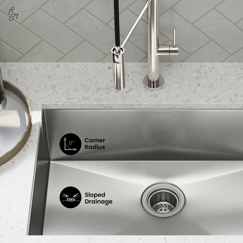 Tourner 26 x 18 Stainless Steel, Single Basin, Undermount Kitchen Sink