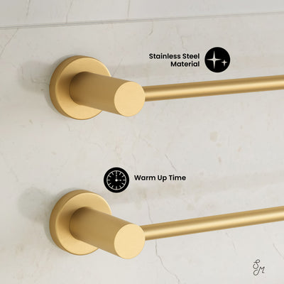 Claire 3-Bar Electric Towel Warmer in Brushed Gold