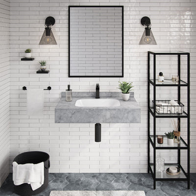 Avancer 36'' Wall Mount Sink In Storm Gray