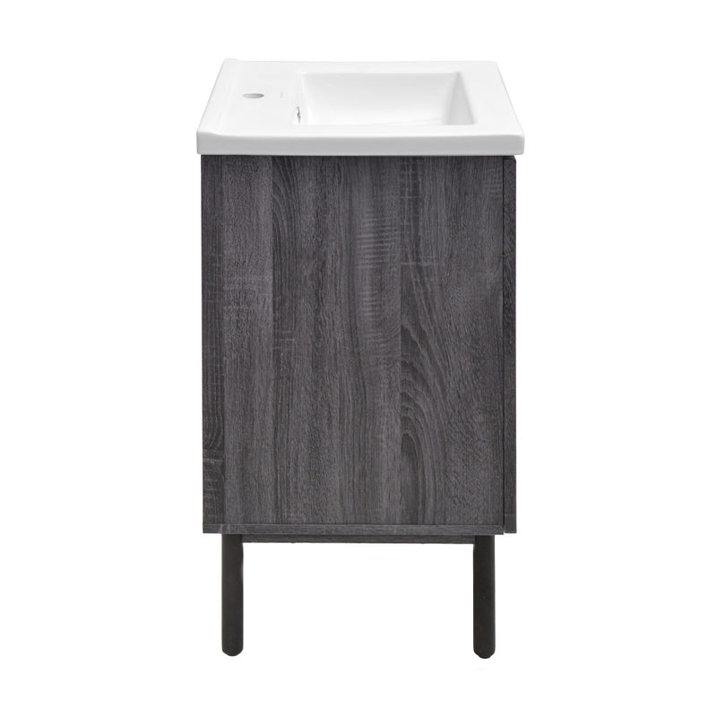 Classe 18" Freestanding Bathroom Vanity in Black Oak with Sink Top