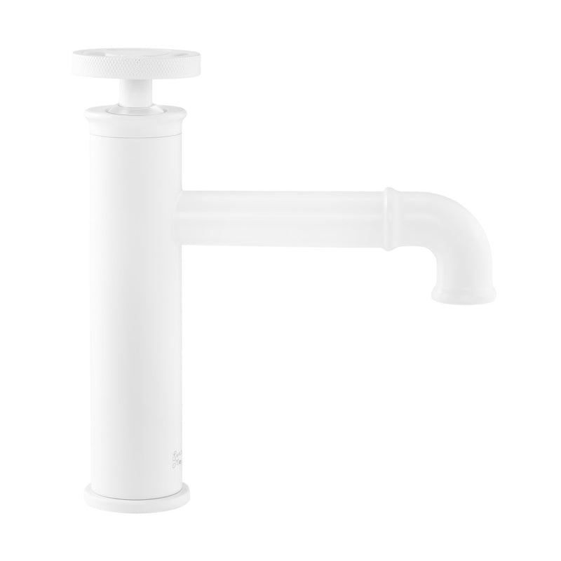 Avallon Single Hole, Single-Handle Wheel, Bathroom Faucet in Matte White