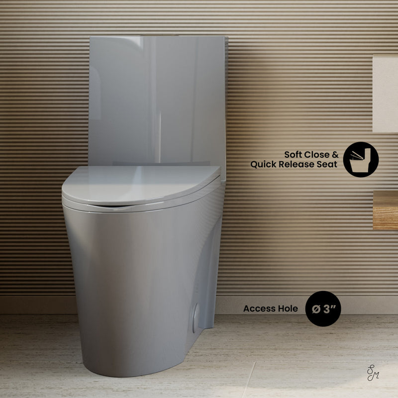 St. Tropez One-Piece Elongated Toilet Vortex™ Dual-Flush 1.1/1.6 gpf in Glossy Gray