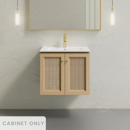 Classe 24" Wall-Mounted Bathroom Vanity in Natural Oak without Sink Top