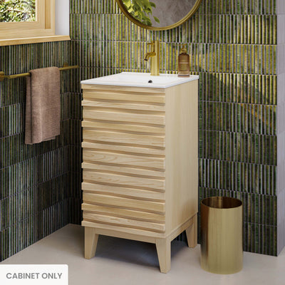 Cascade 18" Bathroom Vanity in Natural Oak - Cabinet