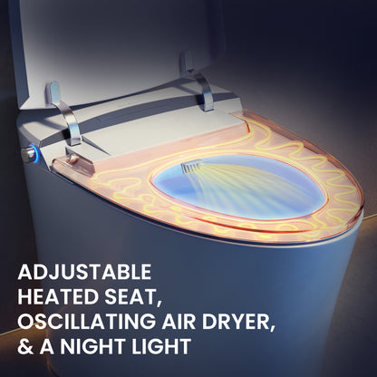 Viro Smart Tankless Elongated Toilet and Bidet, Touchless Vortex Dual-Flush 1.1/1.6 gpf