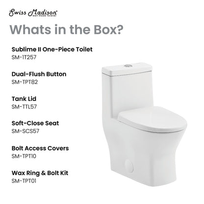 Sublime II One-Piece 12" Rough-in 1.1/1.6 GPF Dual Top Flush Round Compact Toilet in Glossy White (6 - Pack)