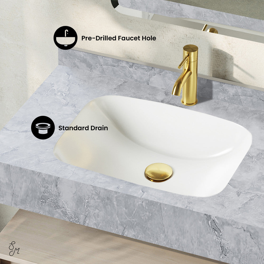 Avancer 36" Wall-Mounted Bathroom Vanity in White Oak with Storm Gray Sink Top