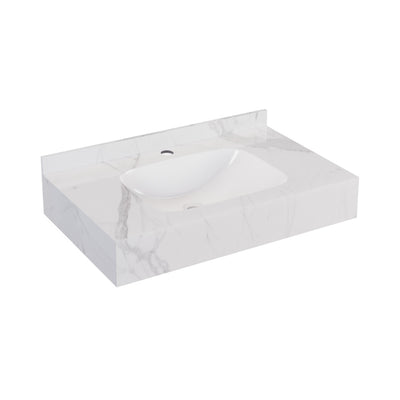 Avancer 36'' Wall Mount Sink In White Marble