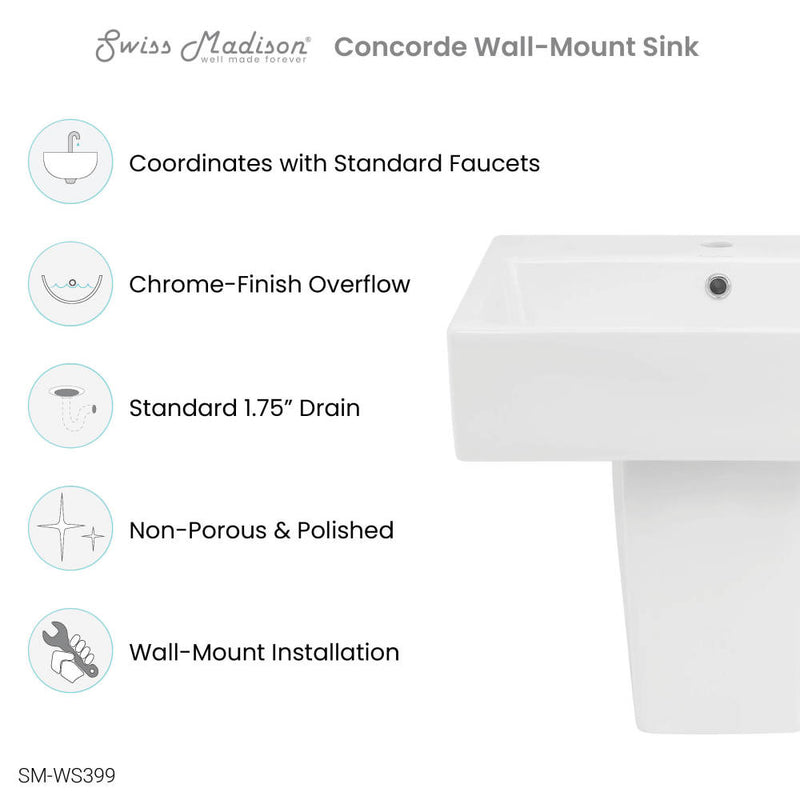 Concorde 21" Two-Piece Wall-Mount Bathroom Sink