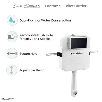 Fantome E 2' x 6' Concealed In-Wall Toilet Tank Carrier System for Back to Wall Toilet