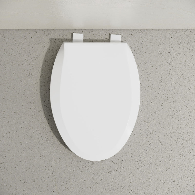 Elongated Toilet Seat with Toddler Seat Built In, Family Toilet Seat in Glossy White