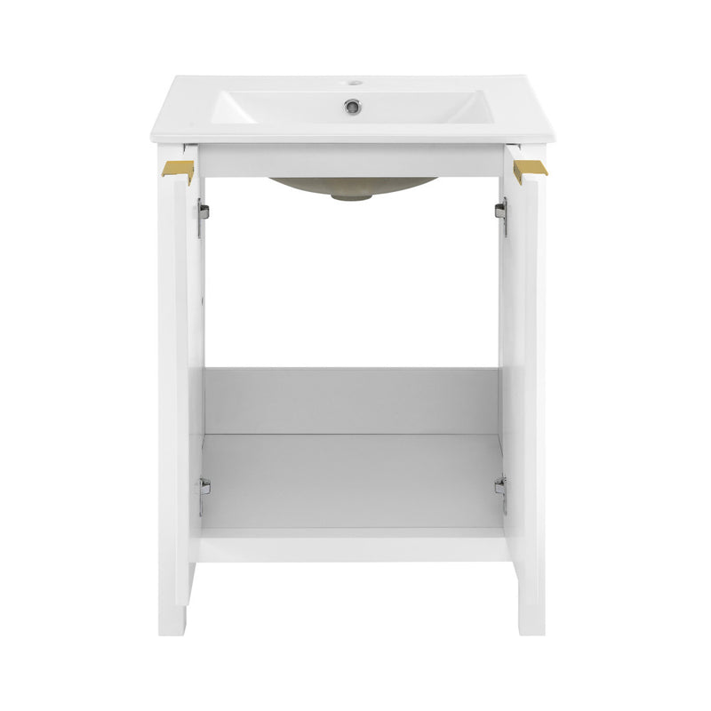 Bastille 24" Freestanding Bathroom Vanity in White with Sink Top