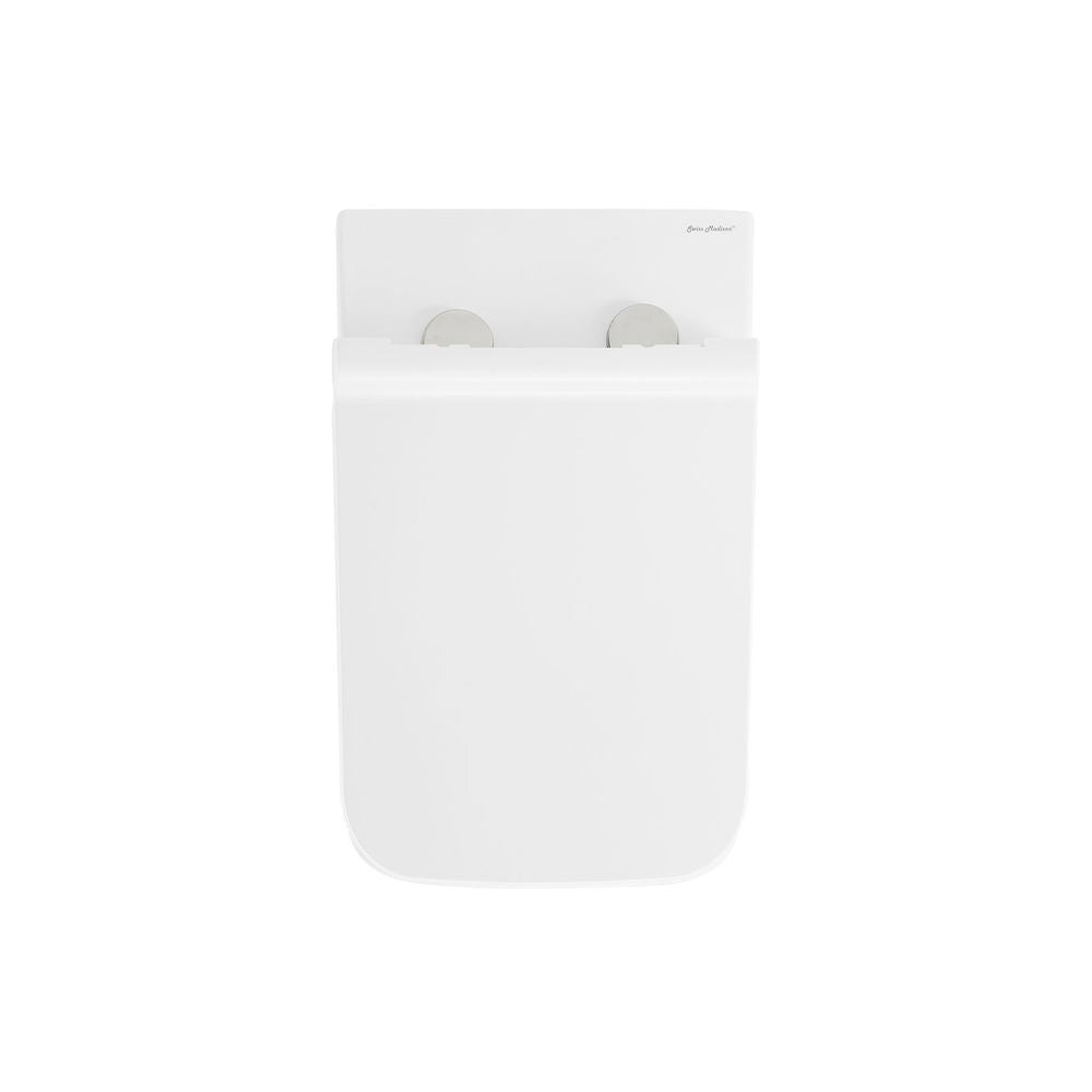 Concorde Wall-Hung Toilet Bundle 0.8/1.6 GPF Dual Flush in Glossy White with Brass Flush Plate