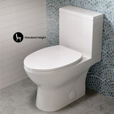 Cache Two-Piece Elongated Toilet Left Side Flush Handle Toilet 1.28 gpf