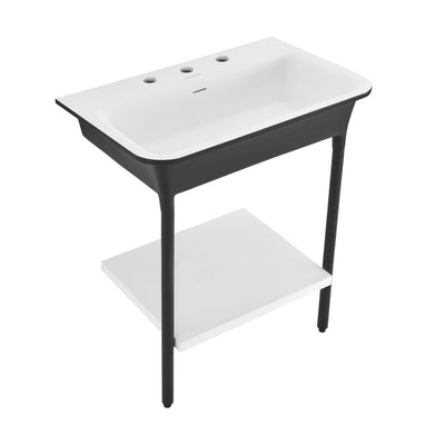 Ivy 32" Solid Surface Console Sink in Matte Black