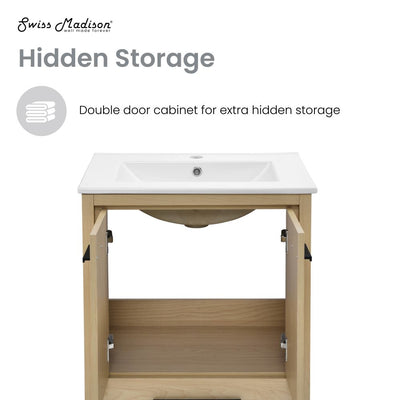 Virage 24 Freestanding, Bathroom Vanity in Natural Oak