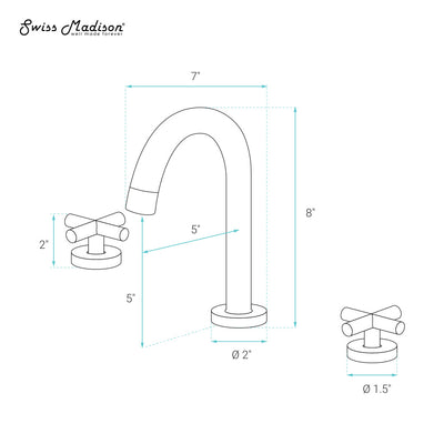 Ivy Courte 8 in. Widespread, Cross Handle, Bathroom Faucet in Matte Black