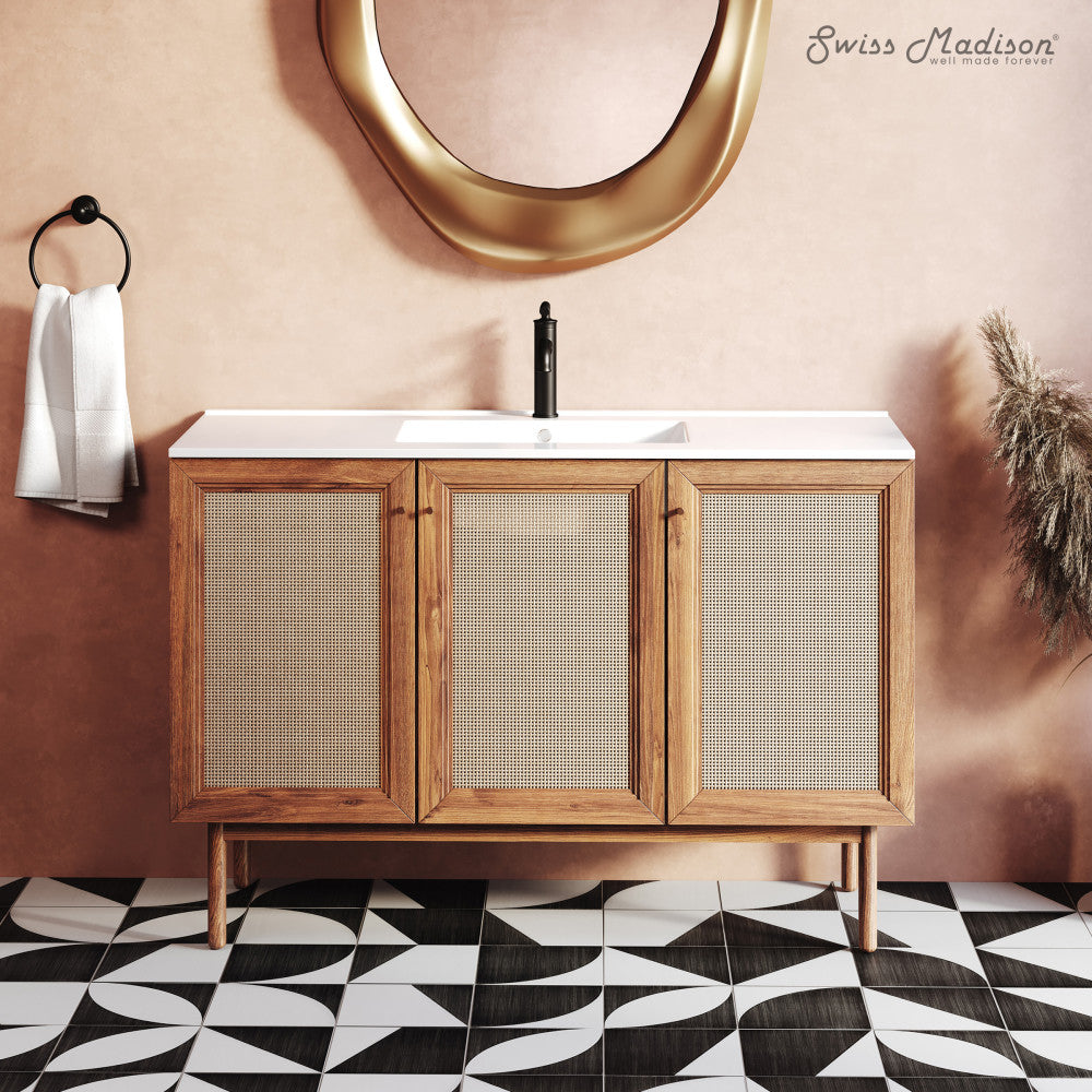Classe 48" Freestanding Bathroom Vanity in Golden Oak with Sink Top