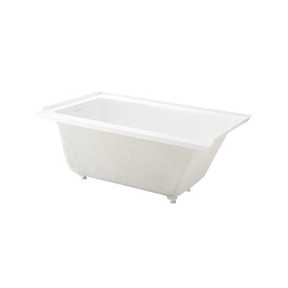 Voltaire 60 x 30 Left Drain Soaking Alcove Bathtub in Glossy White with Integrated Overflow, Drain Included