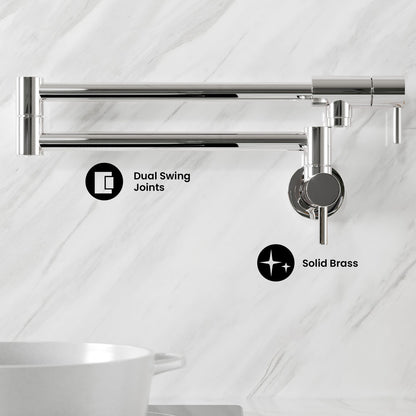 Ivy Retractable Wall-Mounted Pot Filler in Chrome