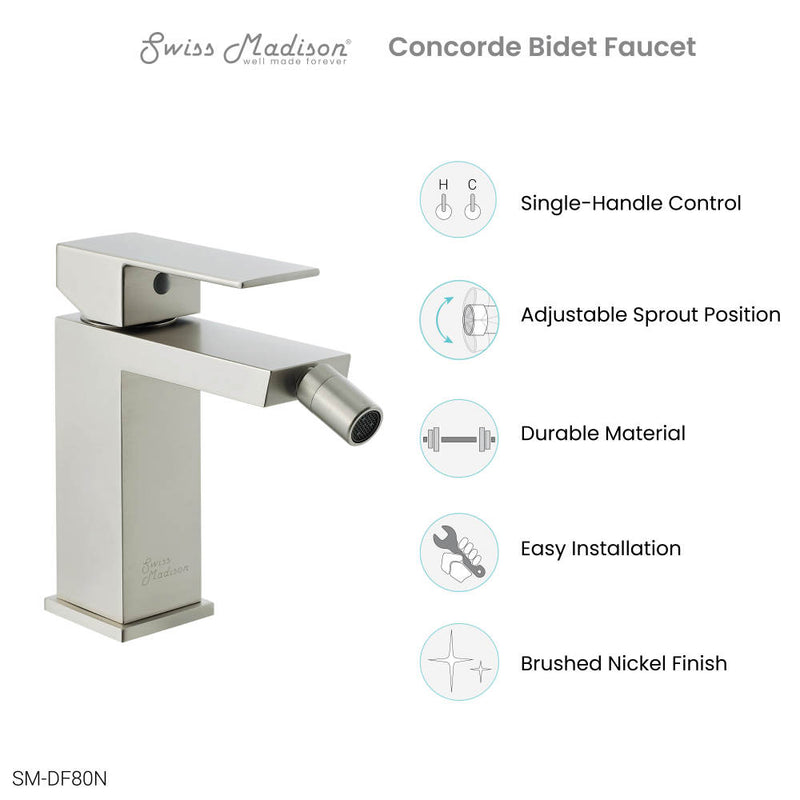 Concorde Bidet Faucet in Nickel