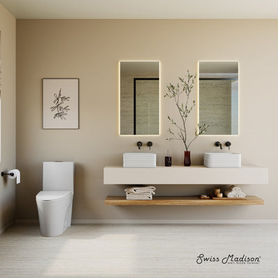 St. Tropez One-Piece 14" Rough-in 1.1/1.6 GPF Dual Top Vortex Flush Elongated Toilet in Matte White