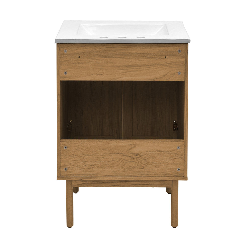 Classe 24" Freestanding Bathroom Vanity in Golden Oak with 3-Hole Centerset Sink Top