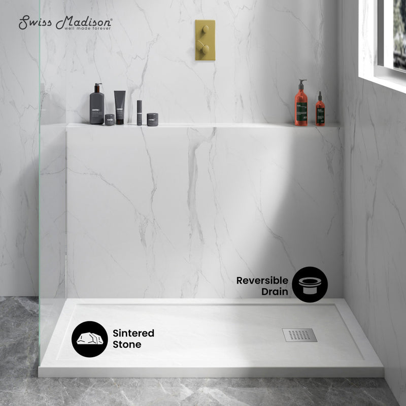 Terre B Series 48" x 32" Reversible Drain Shower Base