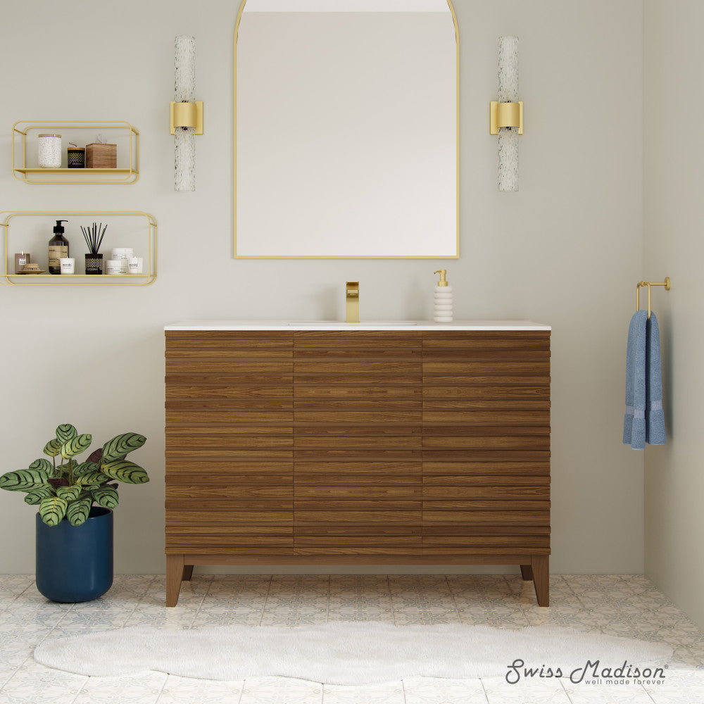 Cascade 48'' Bathroom Vanity in Brown Oak