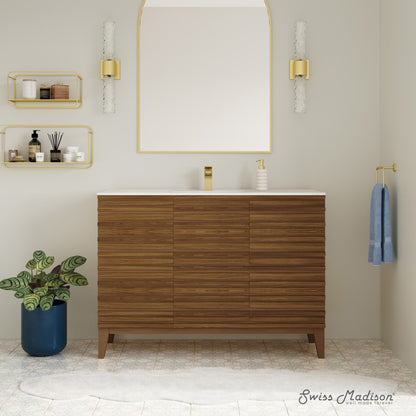 Cascade 48'' Bathroom Vanity in Brown Oak