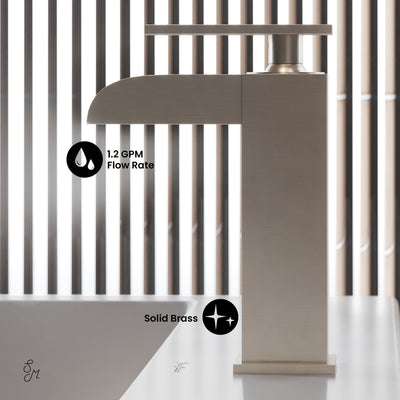 Concorde Single Hole, Single-Handle, Waterfall Bathroom Faucet in Brushed Nickel