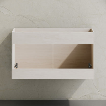 St. Tropez 36" Wall-Mounted Bathroom Vanity Cabinet without Top in White Oak