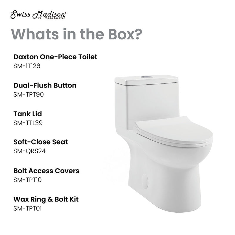 Daxton One-Piece Elongated Dual-Flush Toilet 1.1/1.6 gpf