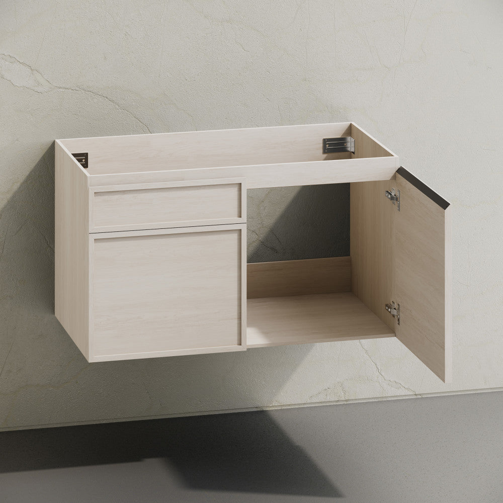 St. Tropez 36" Wall-Mounted Bathroom Vanity Cabinet without Top in White Oak