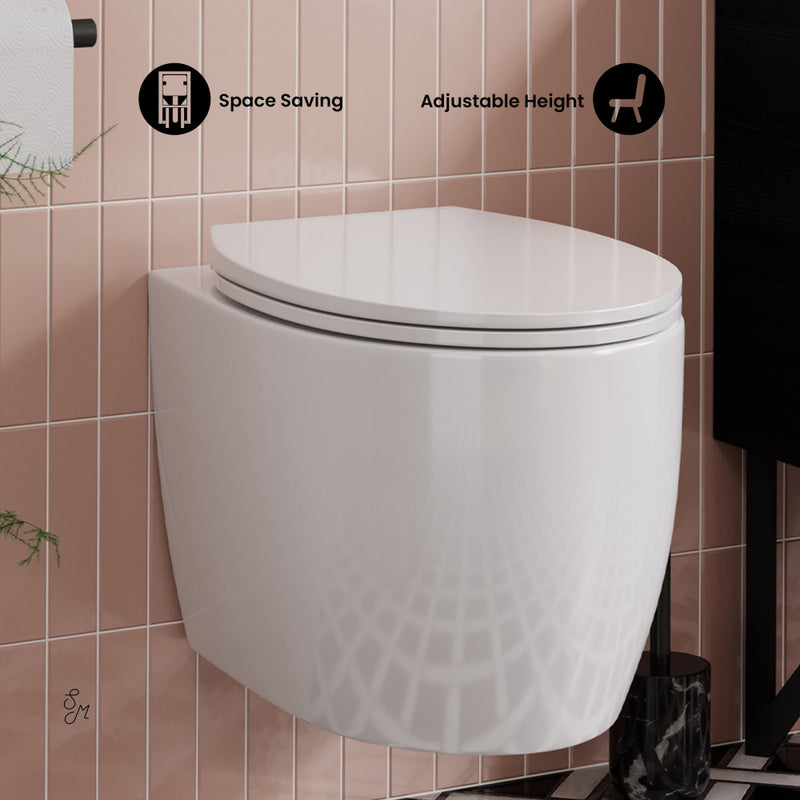 Classe Wall-Hung Toilet Bowl Only in Glossy White