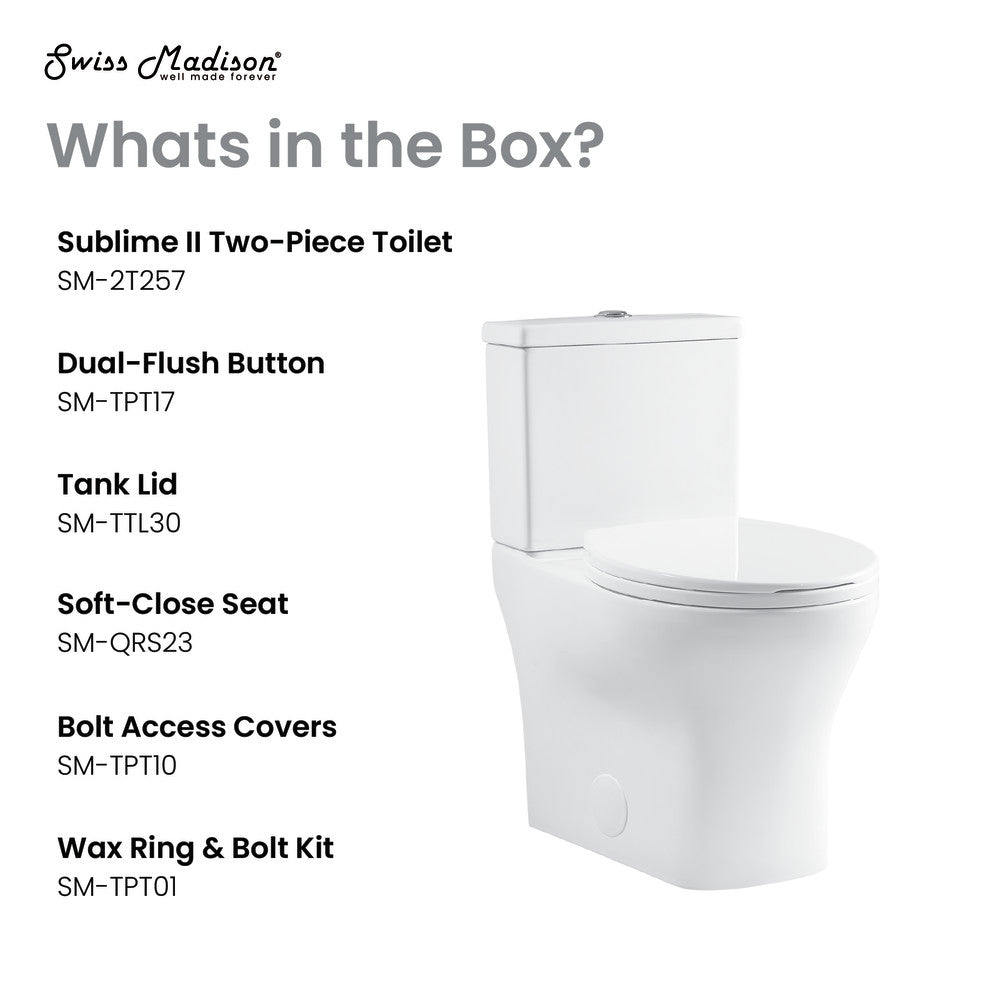 Sublime II Two-Piece Round Toilet Dual-Flush 0.8/1.28 gpf – Swiss