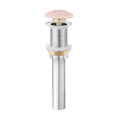 Ceramic Bathroom Sink Non-Overflow Pop Up Drain in Matte Pink