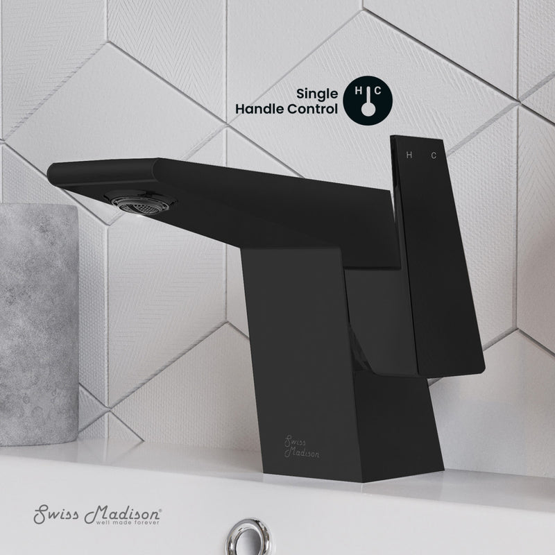 Carre Single Hole, Single-Handle, Bathroom Faucet in Matte Black
