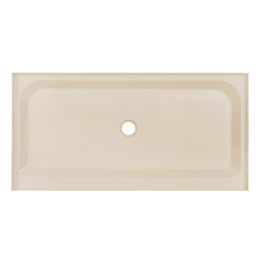Voltaire 60" x 30" Single-Threshold, Center Drain, Shower Base in Biscuit