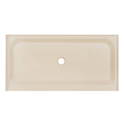 Voltaire 60" x 30" Single-Threshold, Center Drain, Shower Base in Biscuit