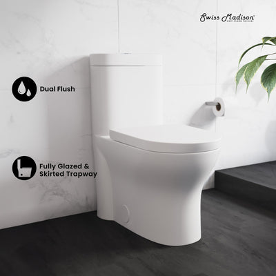 Monaco One-Piece Elongated Toilet Dual Flush 1.1/1.6 gpf with 10" Rough in