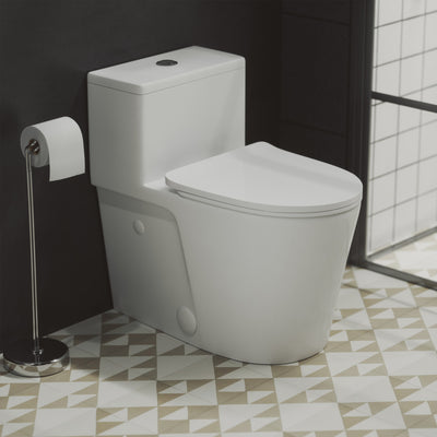 Arles One-Piece Elongated Toilet Vortex Dual-Flush 0.8/1.18 gpf