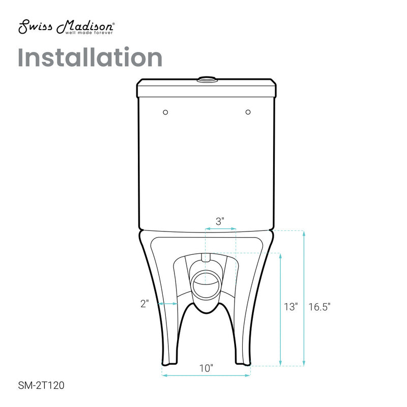 Calice Two-Piece Elongated Rear Outlet Toilet Dual-Flush 1.1/1.6 gpf