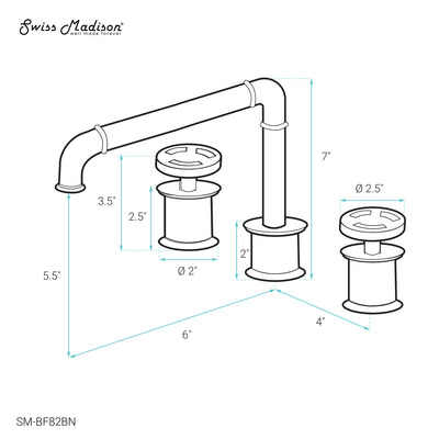 Avallon 8 in. Widespread, 2-Handle Wheel, Bathroom Faucet in Brushed Nickel