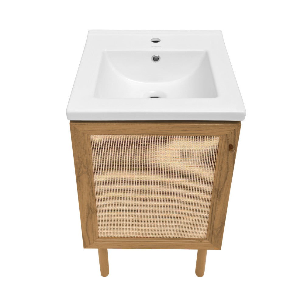 Classe 18" Freestanding Bathroom Vanity in Golden Oak with Sink Top