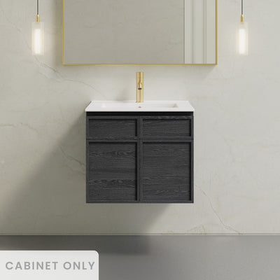 St. Tropez 24" Wall-Mounted Bathroom Vanity Cabinet without Top in Black Oak