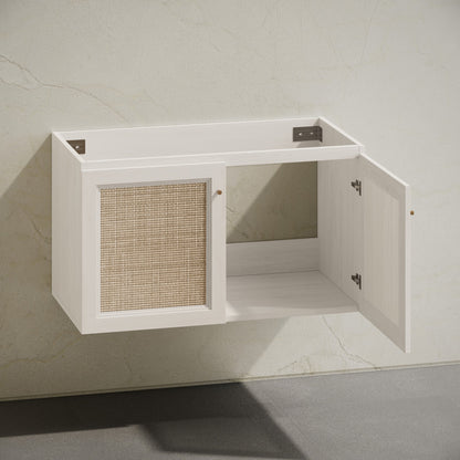 Classe 36" Wall-Mounted Bathroom Vanity in White Oak without Sink Top