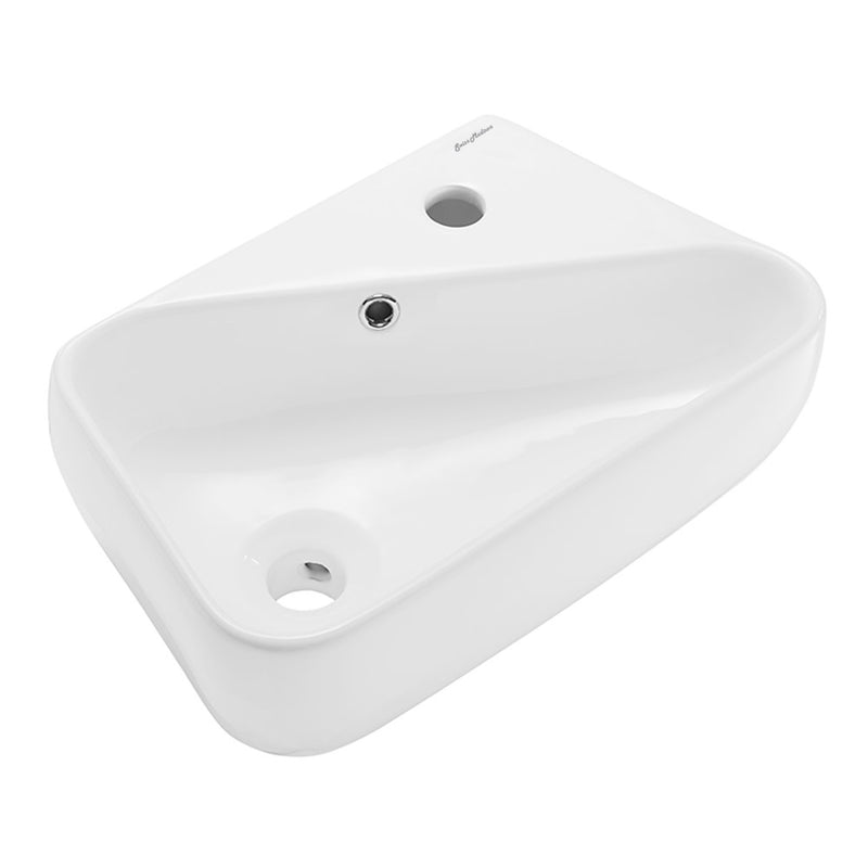 Plaisir 18 x 11 Ceramic Wall Hung Sink with Right Side Faucet Mount