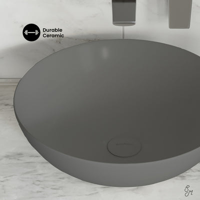 Classe 16 Color Ceramic Sink in Matte Gray
